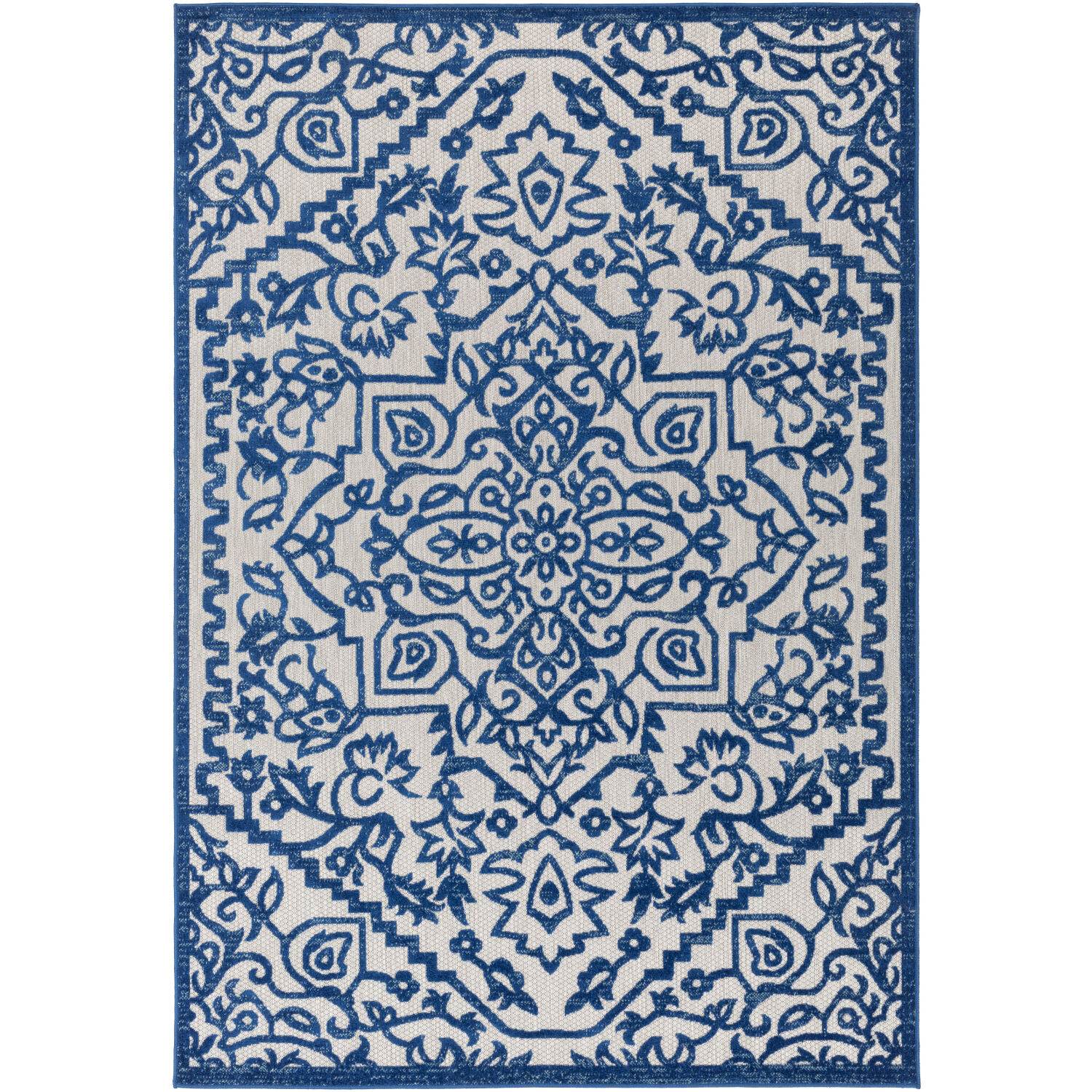 Big Sur 87 X 63 inch Dark Blue/Taupe Outdoor Rug