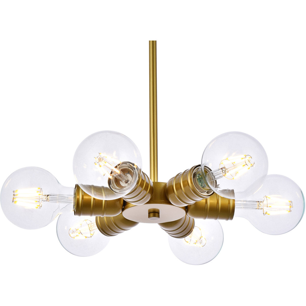 Reyes 6 Light 8.3 inch Brass Pendant Ceiling Light