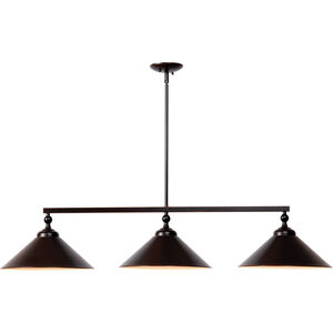 Conical 3 Light 41 inch Blackened Oil Rubbed Bronze Island Light Ceiling Light