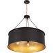 Cannery 5 Light 28 inch Dark Bronze and French Gold Pendant Ceiling Light