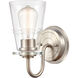 Scarlett 1 Light 5 inch Satin Nickel Bath Vanity Light Wall Light in Clear Glass