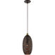 Dublin 1 Light 7 inch Bronze with Antique Brass Accents Pendant Ceiling Light
