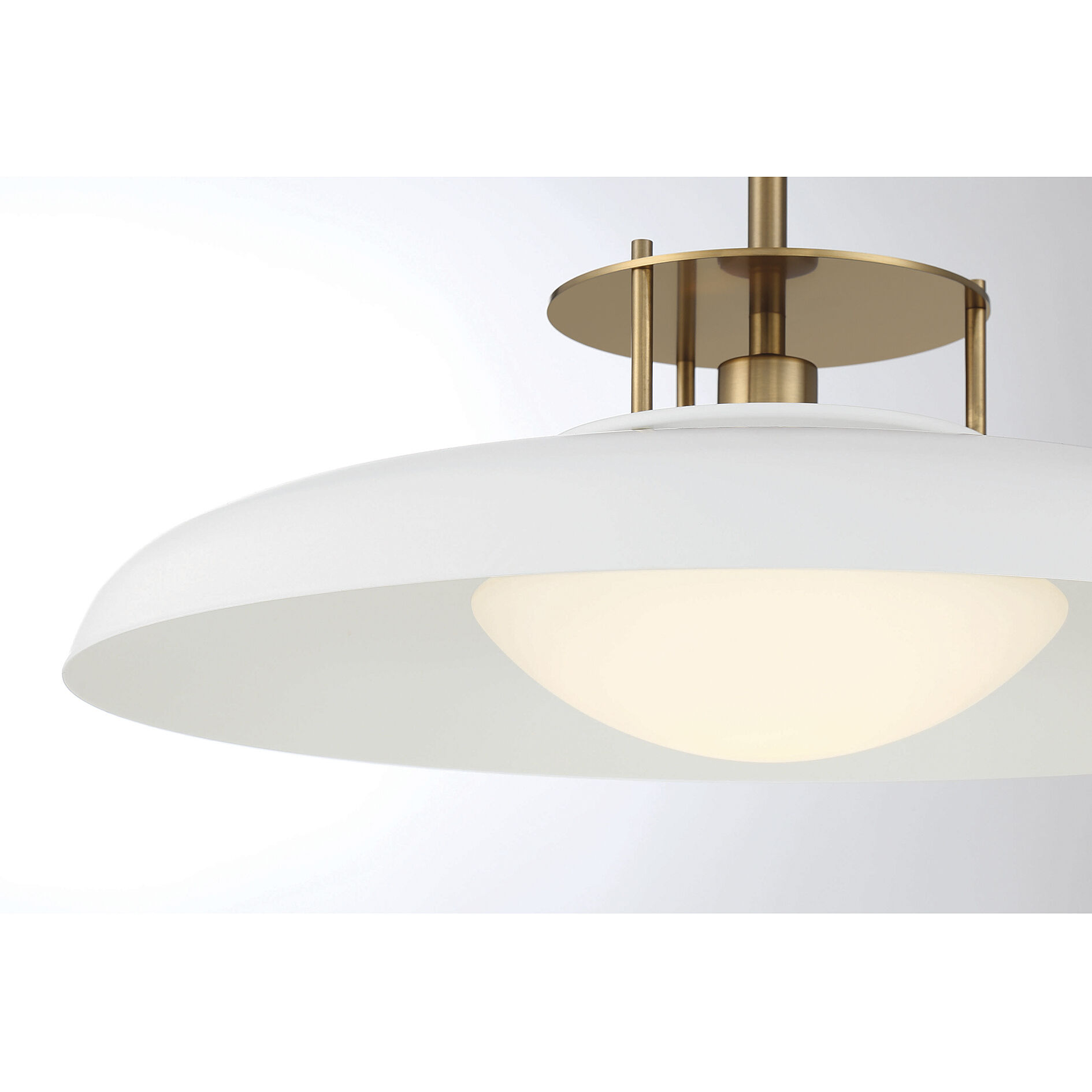Gavin 1 Light 20 inch White with Warm Brass Accents Pendant Ceiling Light in White/Warm Brass