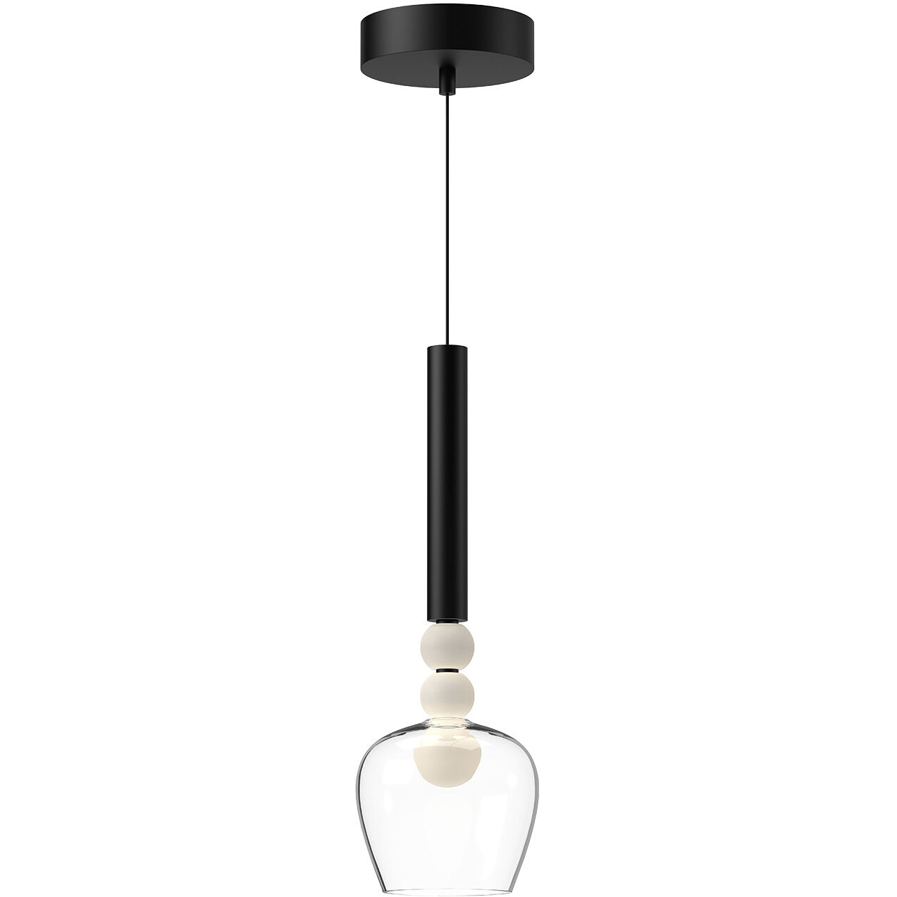 Rise Pendant Ceiling Light in Black and Clear