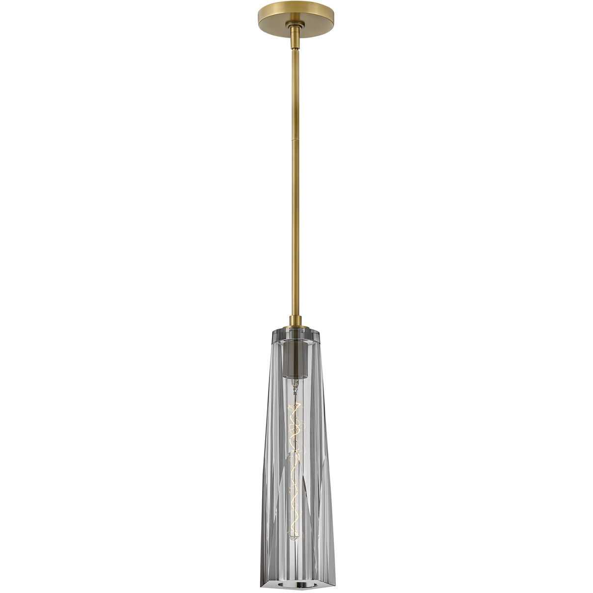 Cosette LED 5 inch Heritage Brass Pendant Ceiling Light in Heritage Brass / Smoke