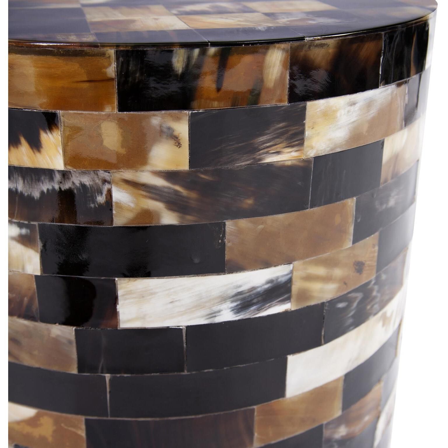 Elias 17.75 inch Brown/Black/White Stool