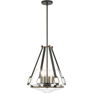 Eden Valley 4 Light 18 inch Smoked Iron/Aged Gold Pendant Ceiling Light, Convertible
