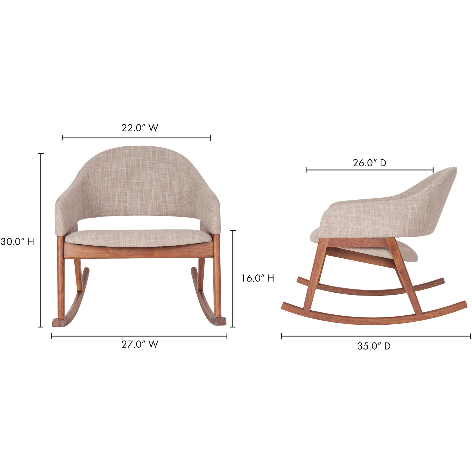 Jimi Brown Rocking Chair