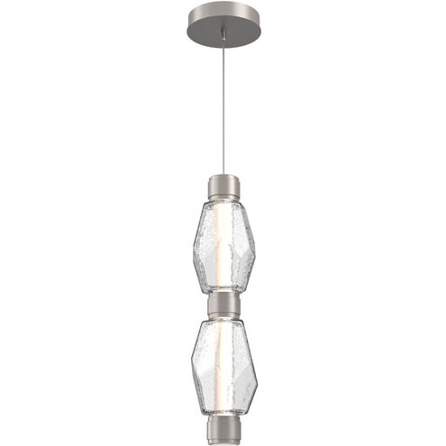 Gem LED 28 inch Metallic Beige Silver Pendant Ceiling Light in Clear, Mandrel