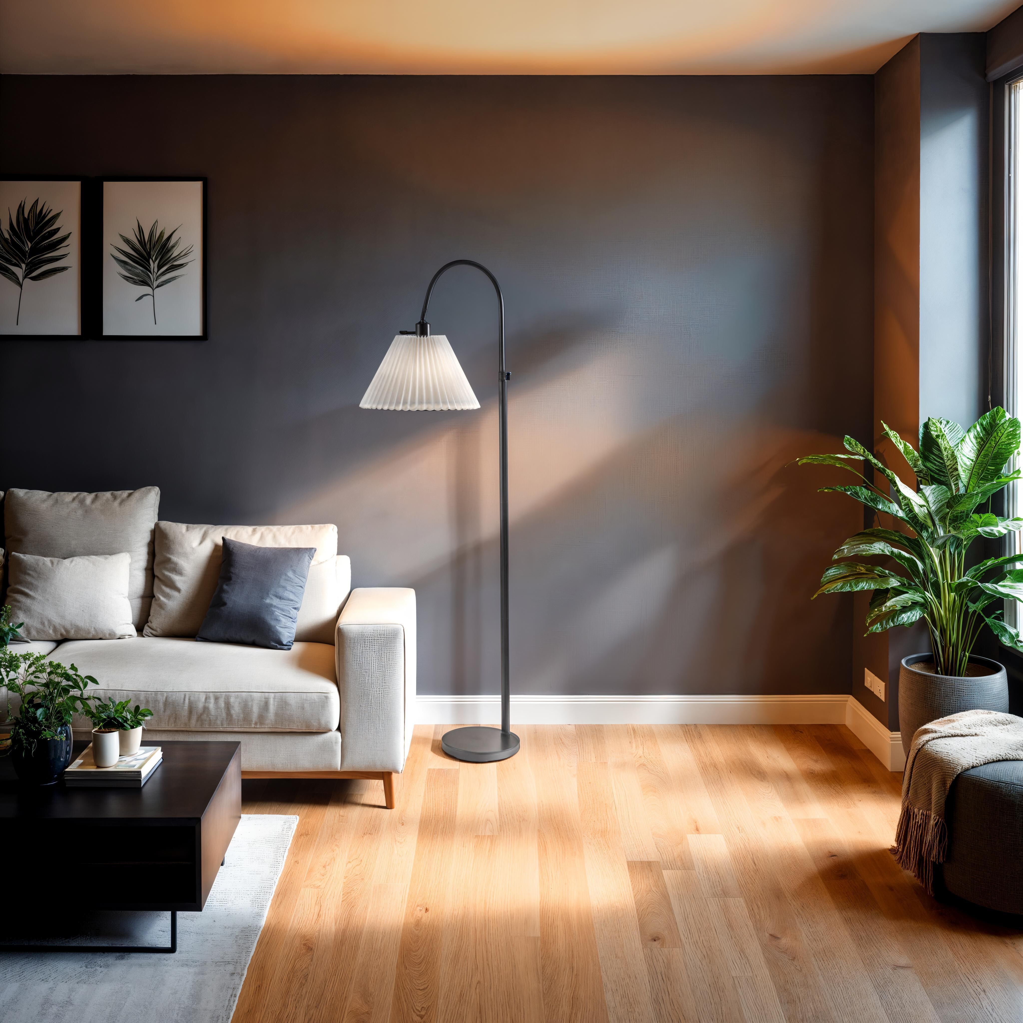 Thalia 58.5 inch 100.00 watt Black Floor Lamp Portable Light, Simplee Adesso