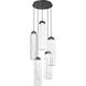 Ledgestone LED 20.3 inch Matte Black Chandelier Ceiling Light in Clear Ledgestone, 2700K LED, Round Multi-Port