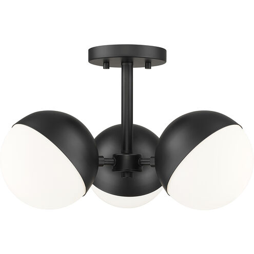 Realm Sphere 3 Light 17.25 inch Matte Black Semi Flush Mount Ceiling Light