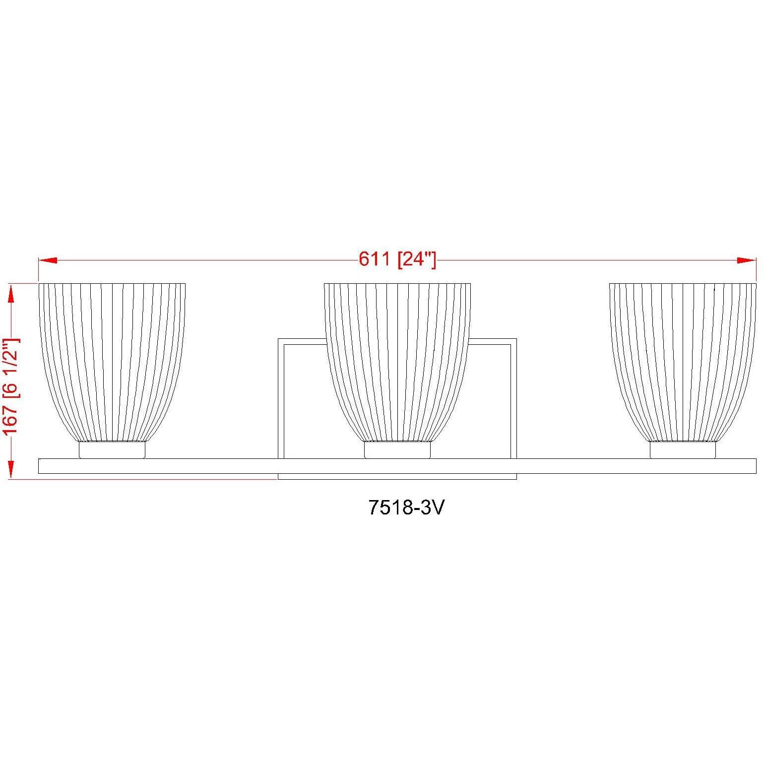 Naya 3 Light 24 inch Chrome Bath Vanity Light Wall Light