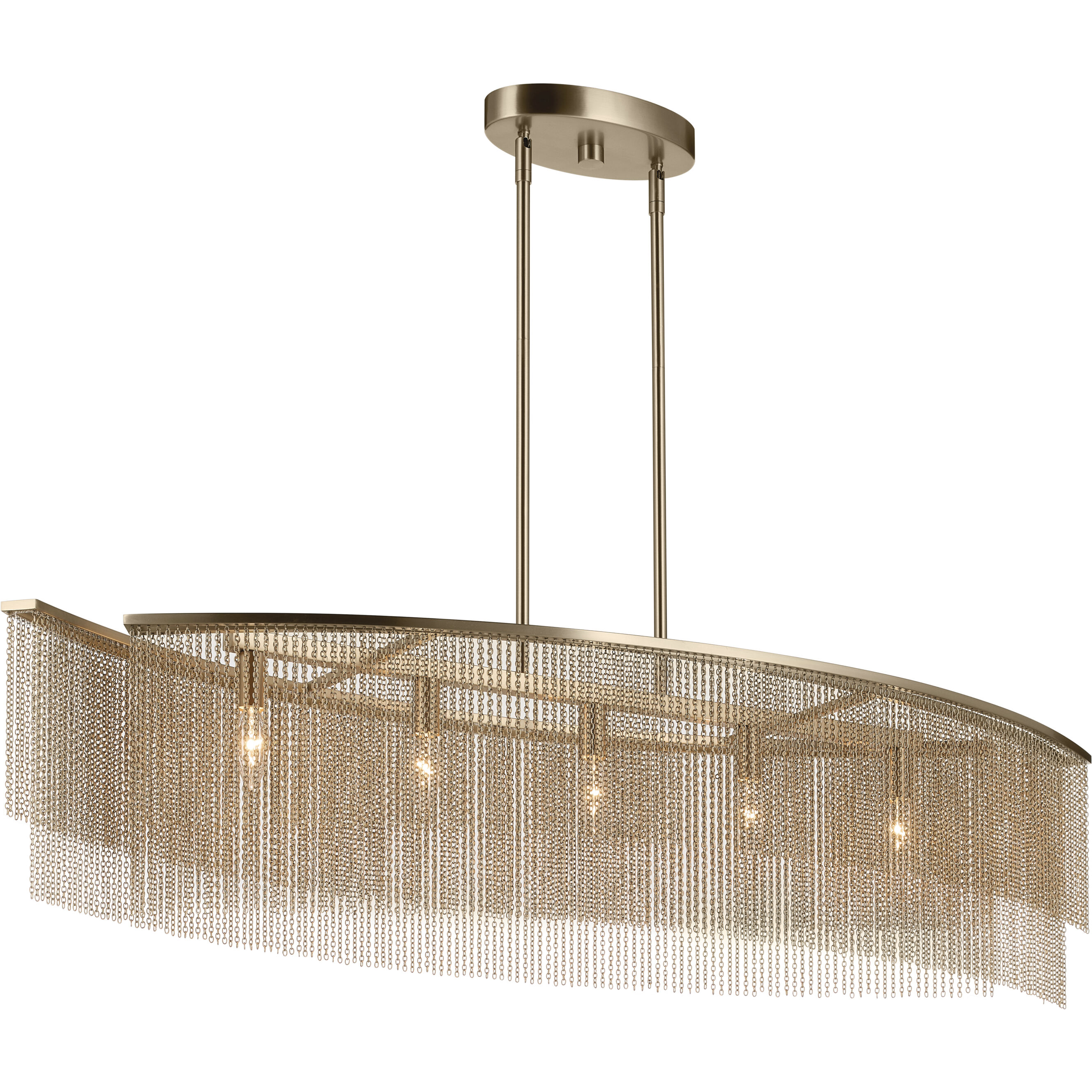 Khaite 5 Light 46.5 inch Champagne Bronze Linear Chandelier Ceiling Light