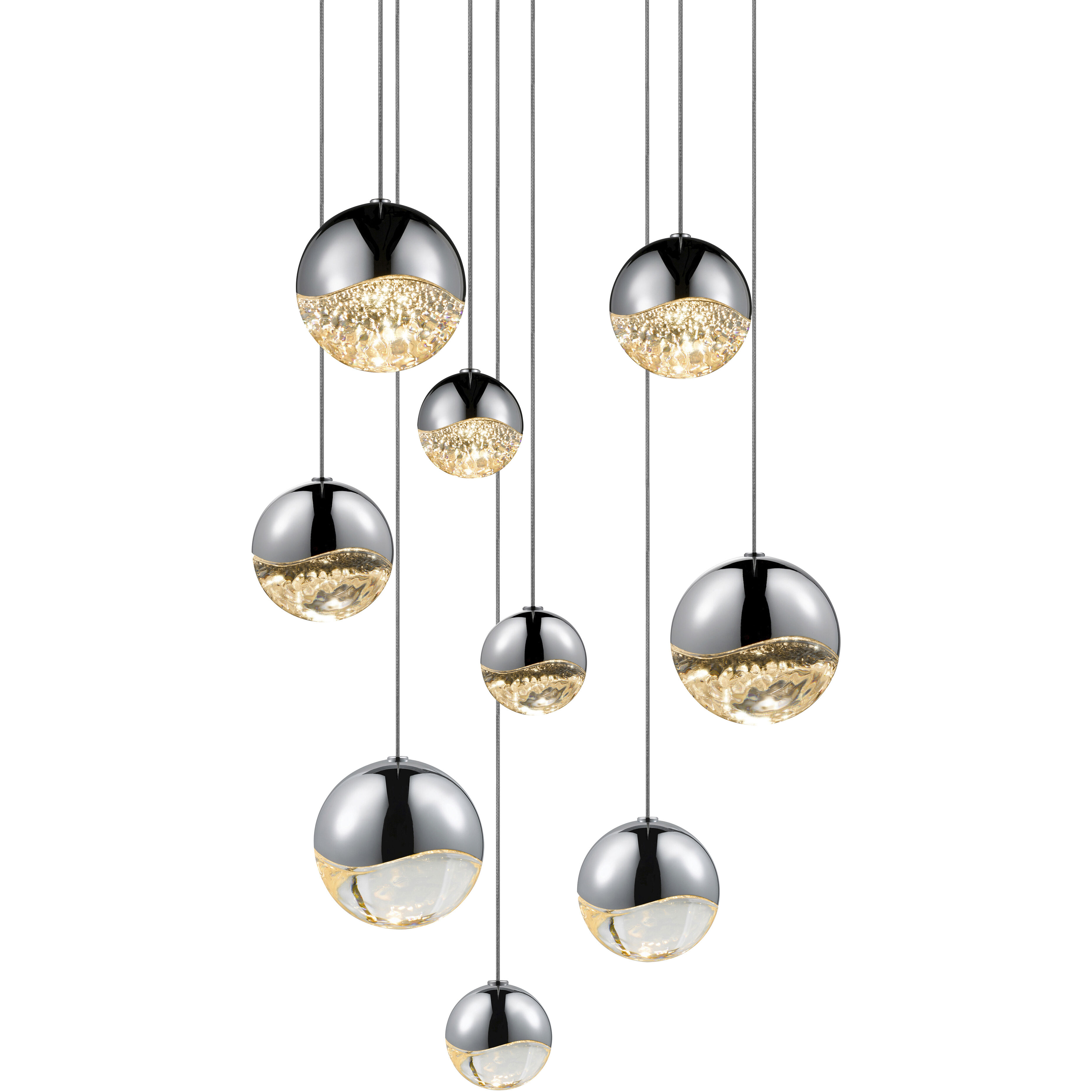 Grapes LED 13.75 inch Polished Chrome Cluster Pendant Ceiling Light in Assorted