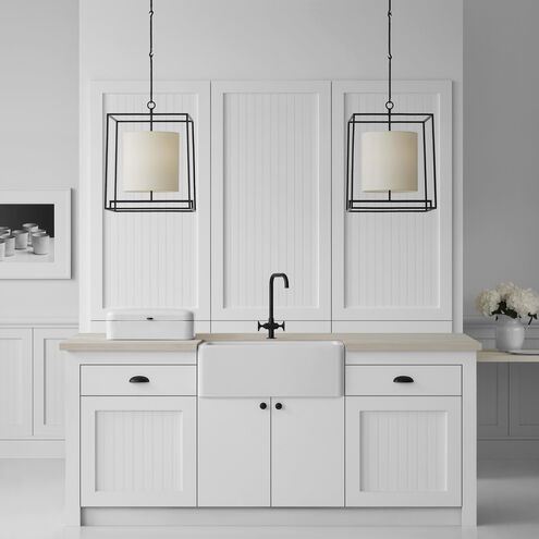 Ian K. Fowler Taine LED 18 inch Aged Iron Lantern Pendant Ceiling Light, Medium