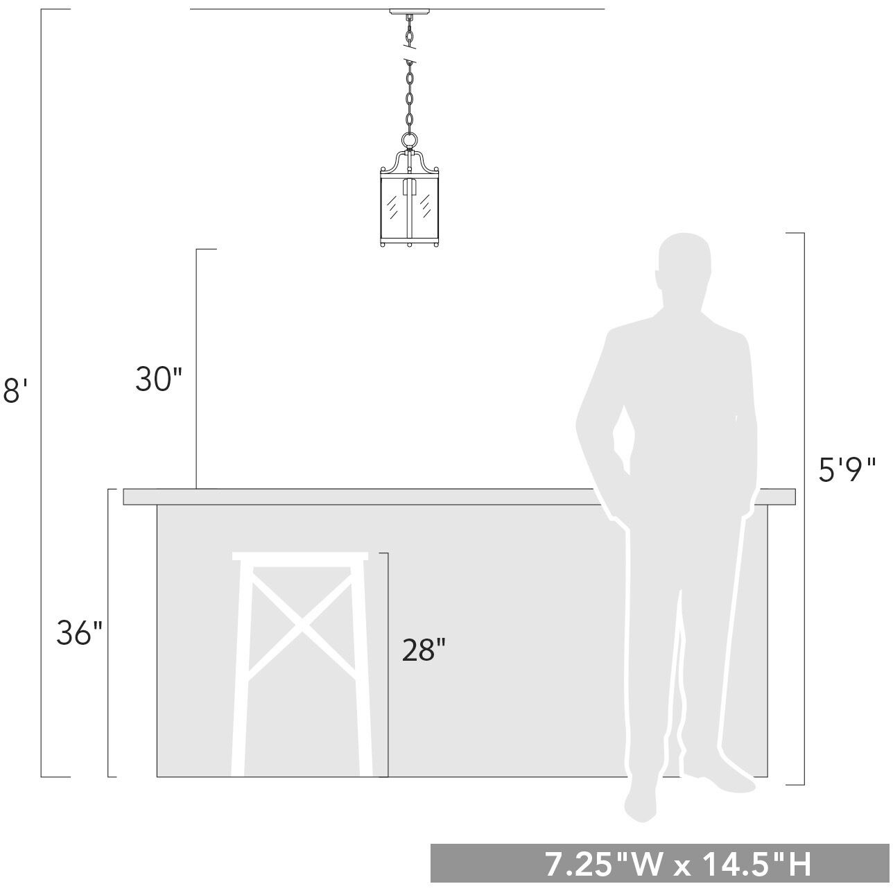 Payton Pendant Ceiling Light in Chrome