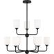Emile 9 Light 30 inch Midnight Black Chandelier Ceiling Light