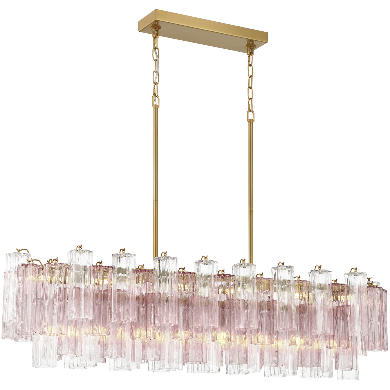 Addis 14 Light 51.75 inch Aged Brass Linear Chandelier Ceiling Light in Spring