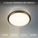 Salvo LED 15 inch White and Aged Brass Flush Mount Ceiling Light in 3000K, White/Aged Brass, dweLED