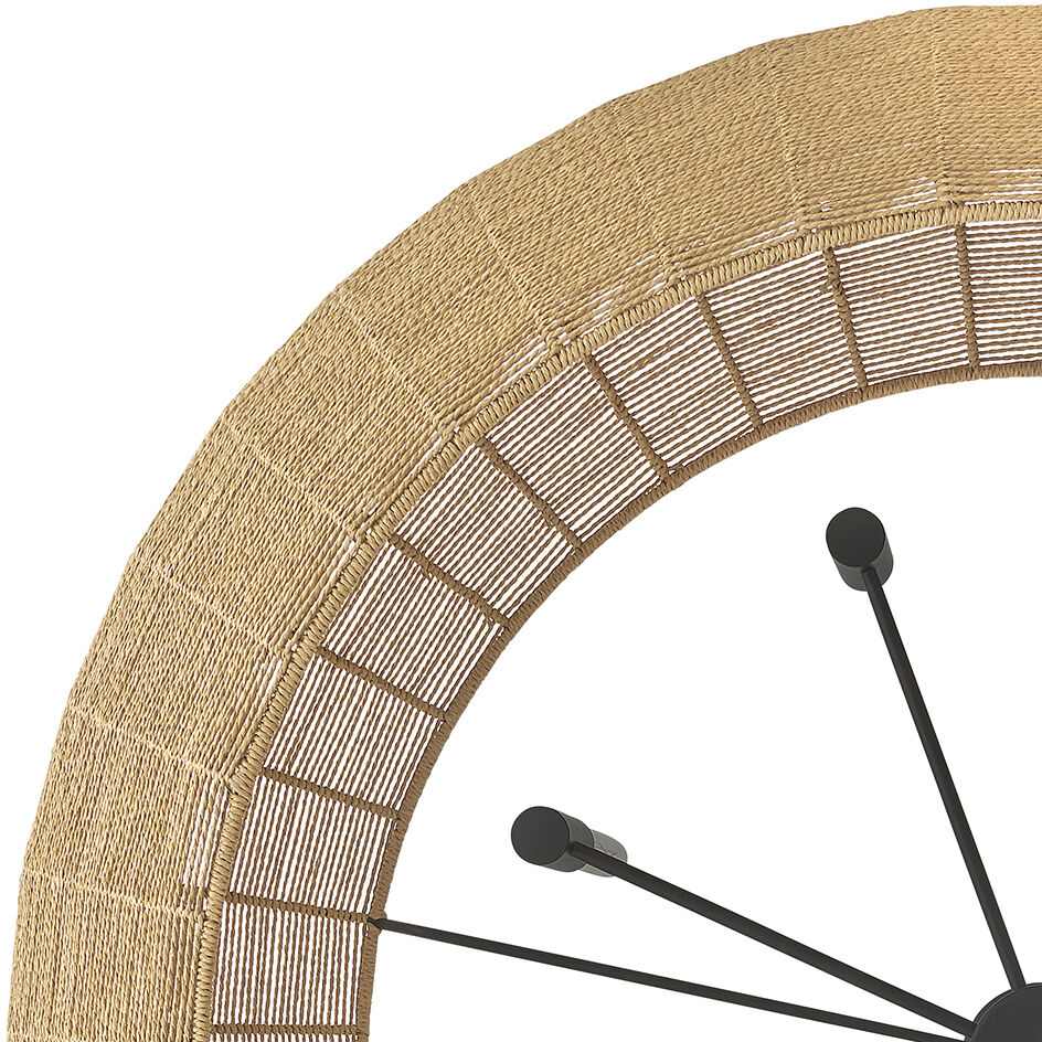 Lisa McDennon Luca 8 Light 60 inch Black / Camel Rattan Chandelier Ceiling Light, Drum