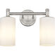 Downtown Urban Crown Point 2 Light 13.88 inch Satin Nickel Bath Vanity Light Wall Light in Matte White