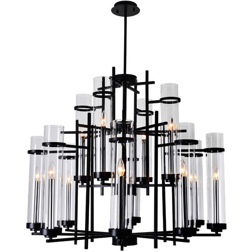 Sierra 12 Light 38 inch Black Up Chandelier Ceiling Light