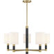Conrad 5 Light 28 inch Warm Brass with Black Marble Chandelier Ceiling Light
