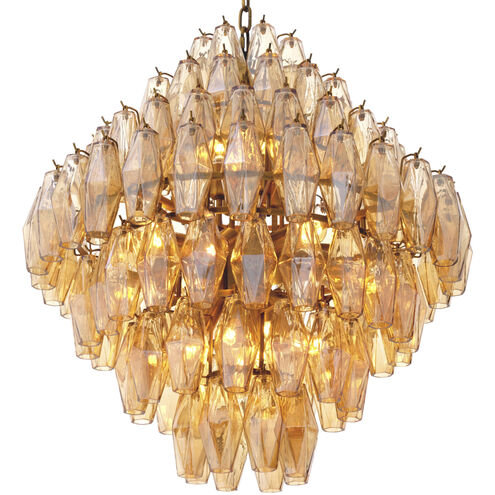 Benini 17 Light 25.59 inch Antique Brass Chandelier Ceiling Light, Large