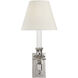 Studio VC French Library3 1 Light 6 inch Polished Nickel Single Sconce Wall Light in Linen 2 