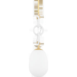 Marina 1 Light 9 inch Aged Brass/Textured White Combo Pendant Ceiling Light