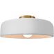 Radiance Collection - Spire 1 Light 16 inch Gloss White and Brushed Brass Semi-Flush Ceiling Light in Replaceable Bulb, 16W x 6.5H, Form+Finish+Function