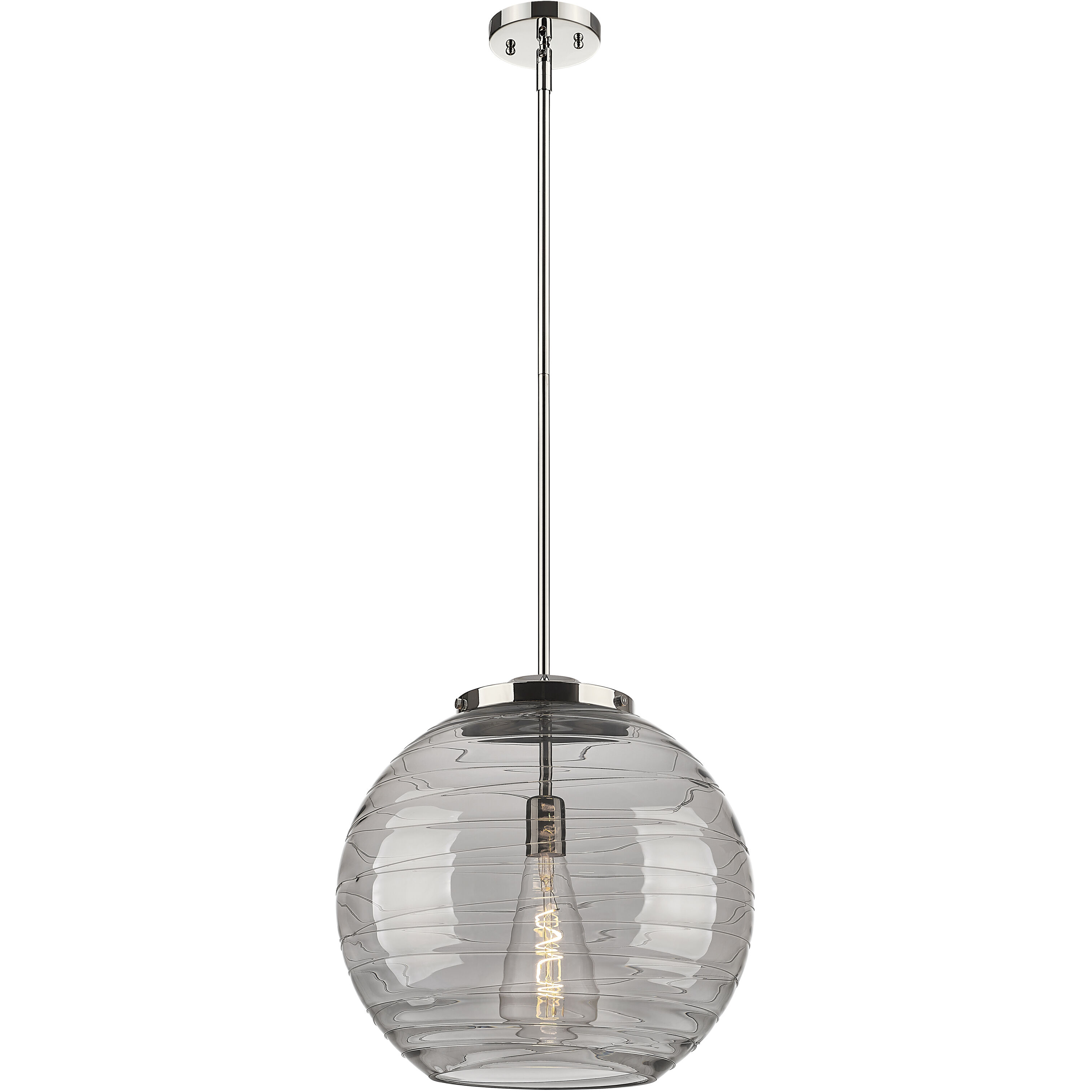 Franklin Restoration Athens Deco Swirl LED 15.75 inch Polished Nickel Stem Hung Pendant Ceiling Light