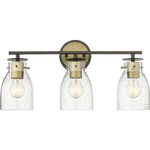 Shelby 3 Light 23 inch Oil Rubbed Bronze and Antique Brass Vanity Light Wall Light