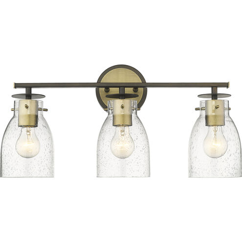 Shelby 3 Light 23 inch Oil Rubbed Bronze and Antique Brass Vanity Light Wall Light