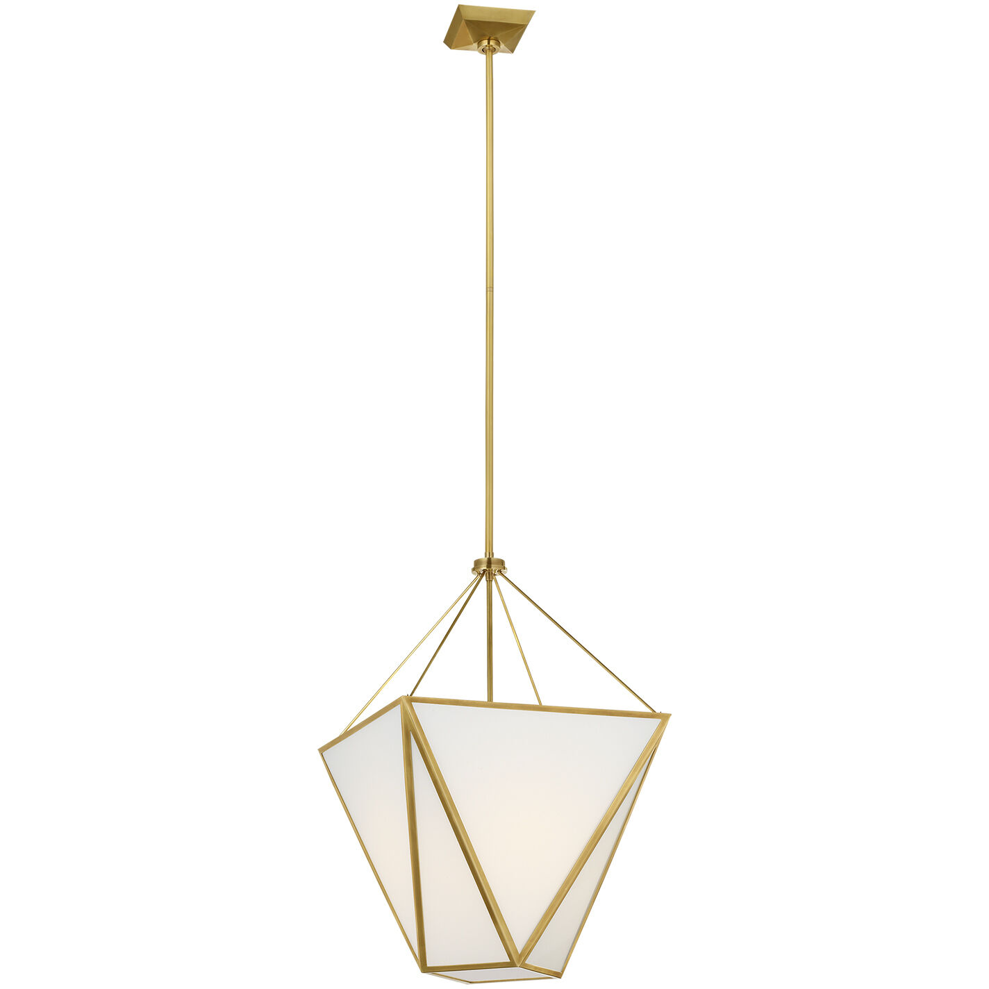 Julie Neill Lorino LED 17 inch Hand-Rubbed Antique Brass Tapered Lantern Pendant Ceiling Light