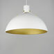 Dawn 1 Light 19.5 inch White/Satin Brass Single Pendant Ceiling Light in White and Satin Brass