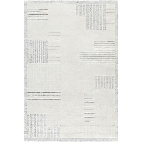 Molde 120 X 96 inch Light Silver/Off-White/Silver Handmade Rug in 8 x 10