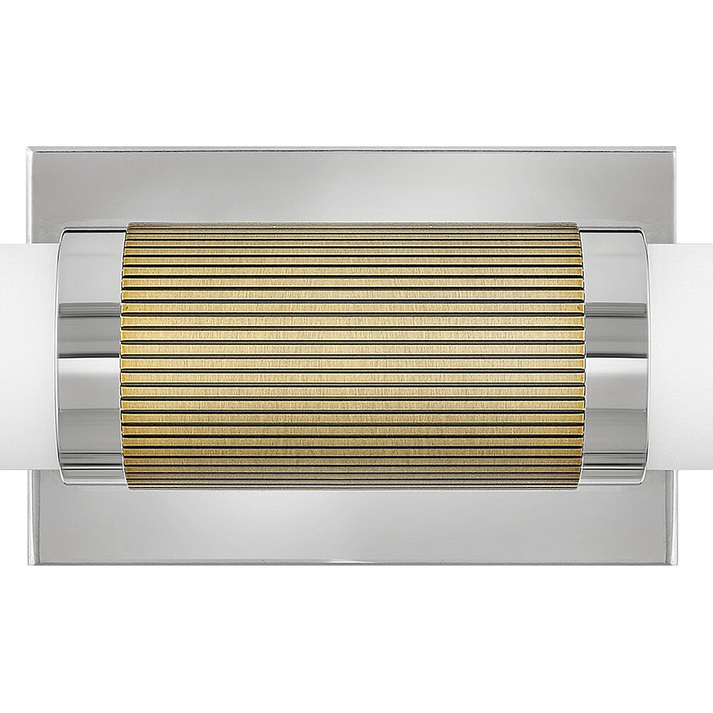Zevi LED 29 inch Polished Nickel with Lacquered Brass Vanity Light Wall Light, Vertical