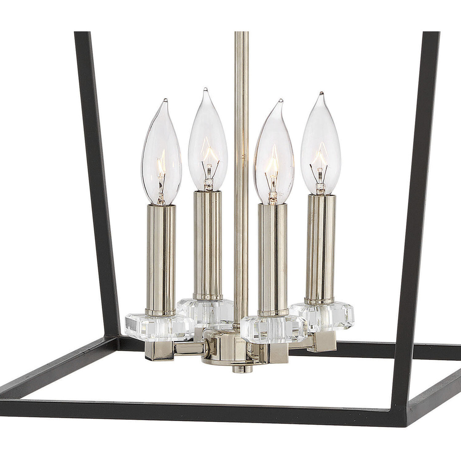 Stinson 4 Light 16 inch Black with Polished Nickel Indoor Chandelier Ceiling Light