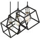 Vertical 3 Light 34 inch Matte Black and Brushed Nickel Linear Chandelier Ceiling Light