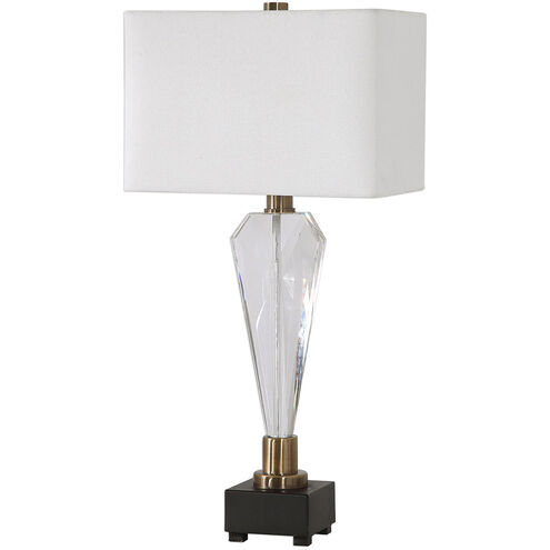Cora 30 inch 150 watt Crystal and Antique Brass Table Lamp Portable Light
