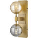 Oberon 2 Light 7 inch Heritage Brass Sconce Wall Light