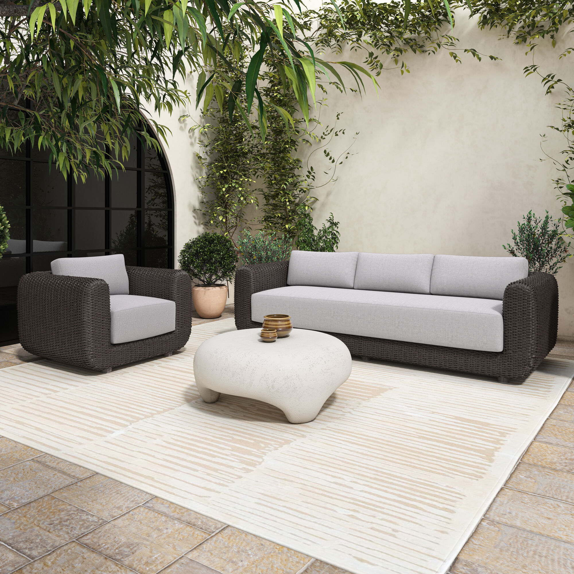 Ines 38 X 38 inch White Outdoor Coffee Table