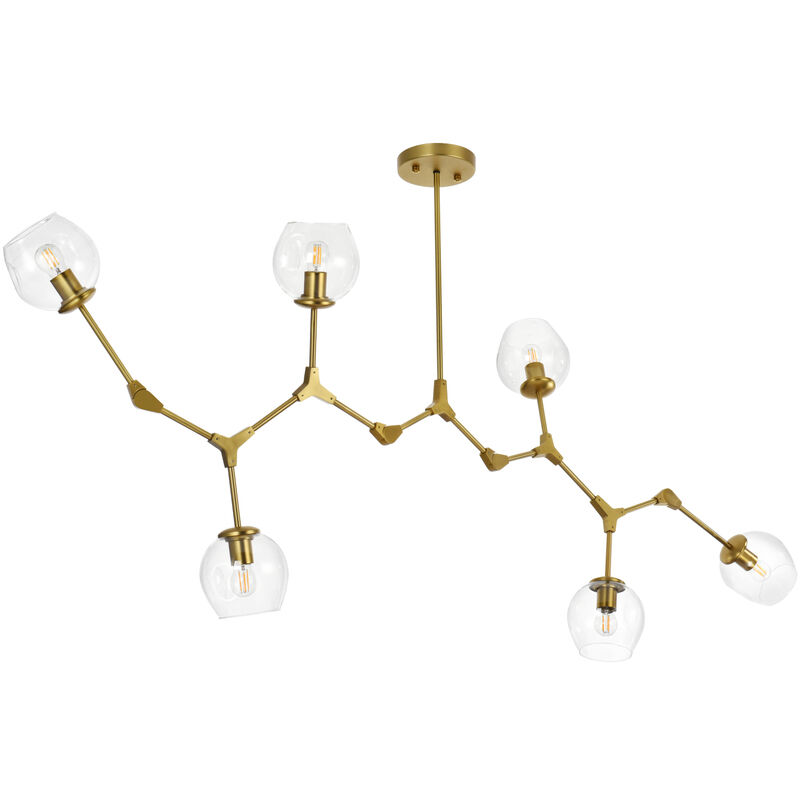 Cavoli 6 Light 27 inch Brass Chandelier Ceiling Light
