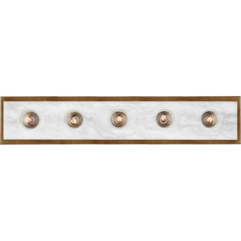 Berdine 5 Light 5 inch Natural/Antique Brass Bath Bar Wall Light, Large