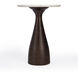 Julia Marble Pedestal End Table in Dark Brown