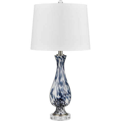 Cordelia Sound 30 inch 150.00 watt Blue with Clear and Polished Nickel Table Lamp Portable Light, Set of 2
