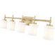 Cadoc 5 Light 40.5 inch Modern Gold Bath Vanity Light Wall Light