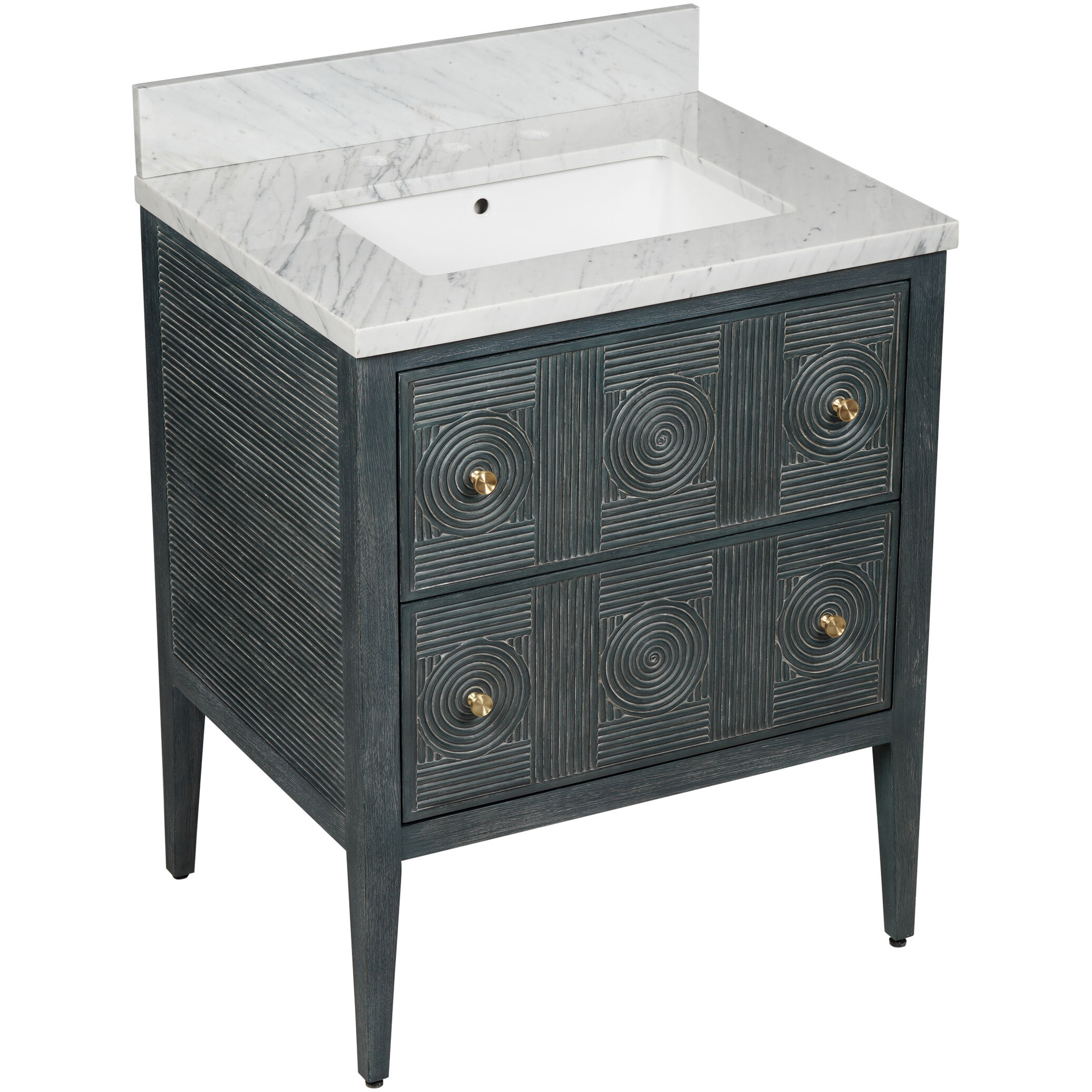 Santos 28 X 34 inch Vintage Navy/Natural/White/Brushed Brass/Polished Nickel Vanity with Undermount Sink